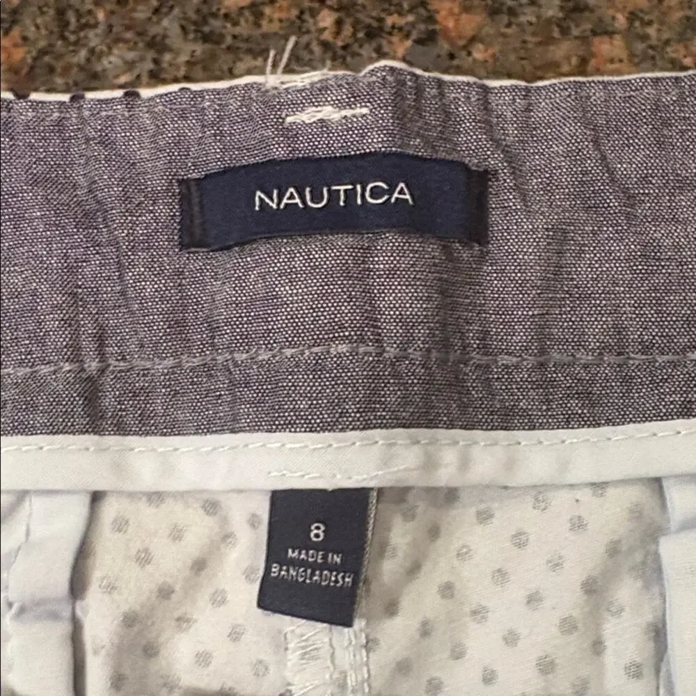 Nautica Women's Polka Dot Chino Shorts 5" Inseam Size 8 White Black Cotton - Picture 5 of 10